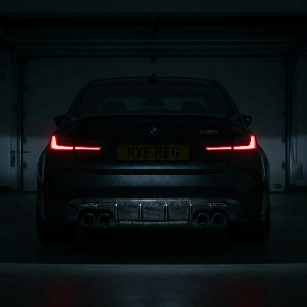 BMW M3 number plate lights off