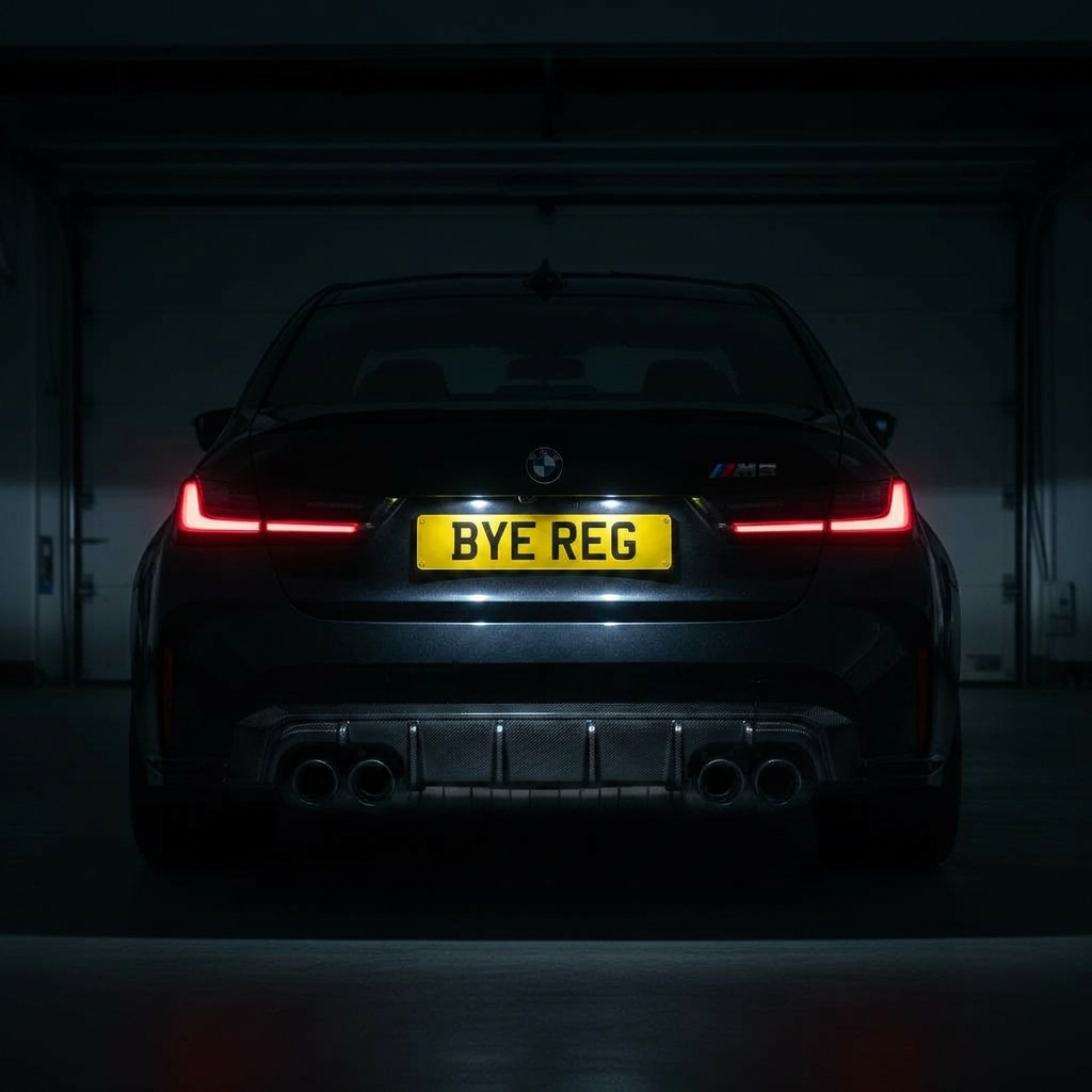 BMW M3 number plate lights on